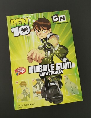Ben 10 BIP Cartoon Network Sammelalbum Aufkleber Kaugummi Chewing Gum