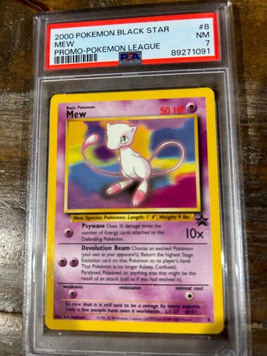 Pokemon 2000 Black Star Promo Pokemon League MEW #8 PSA 7 RARE