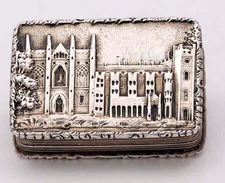 English Sterling CASTLE TOP VINAIGRETTE Nathaniel Mills 1842 Newstead Abbey