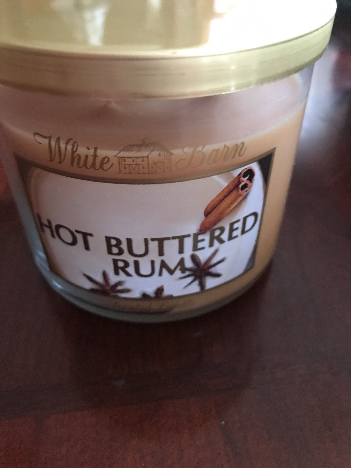 Bath & Body Works White Barn HOT BUTTERED RUM 3Wick Candle 14.5oz