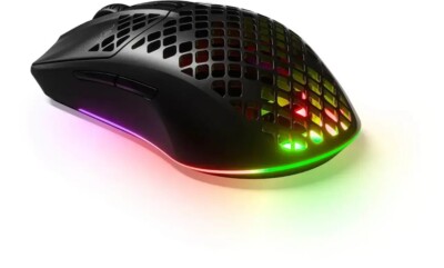 SteelSeries Aerox 3 Light Honeycomb Wireless RGB Optical Gaming Mouse, Onyx