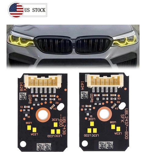 Front Yellow DRL LED Module Boards For BMW G30 G31 F90 M5 530i 540i Pair Set