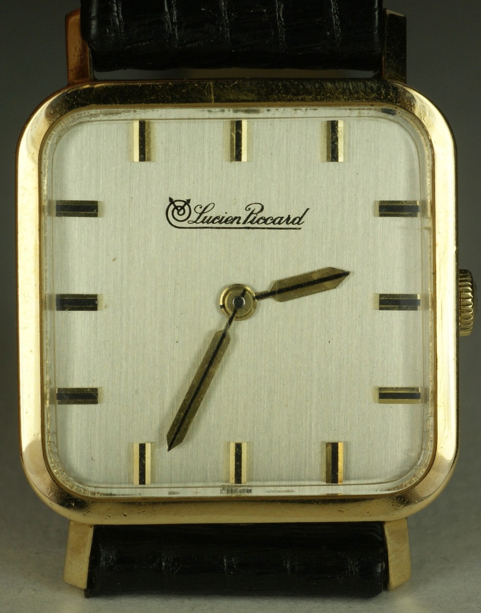 LUCIEN PICCARD 10K Gold Filled Square Shape Vintage Swiss  display picture 1