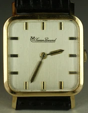LUCIEN PICCARD 10K Gold Filled Square Shape Vintage Swiss Watch LP48 c. 1970's
