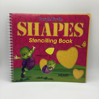 Purple Turtle Shapes Stenciling Book Heart Spiral Illustrated New Free Ship