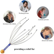 Head Neck Scalp Massager Massage Octopus Equipment Stress Release Relax Tool