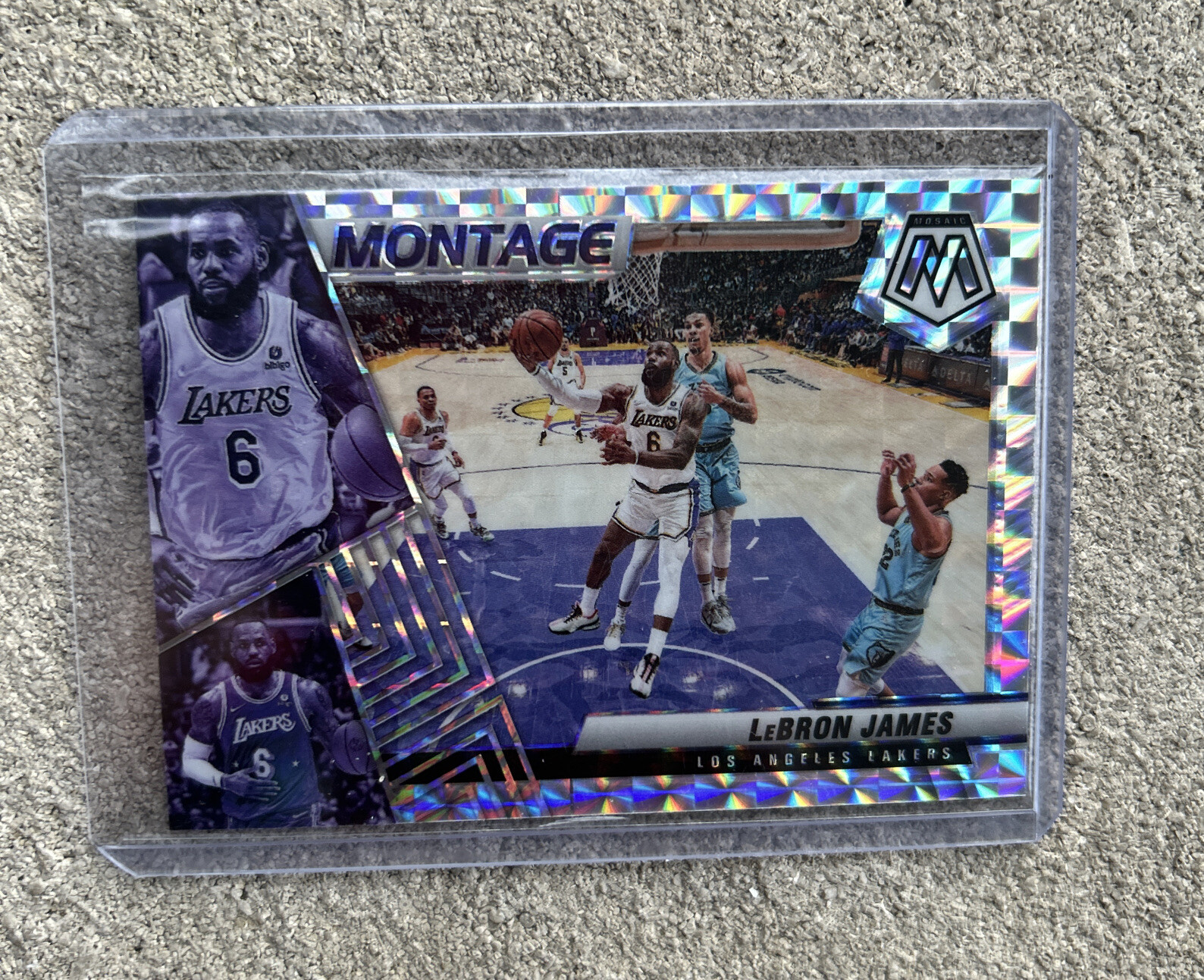 2021-22 Mosaic LeBron James Montage Silver Prizm Mosaic Los Angeles Lakers #23🔥
