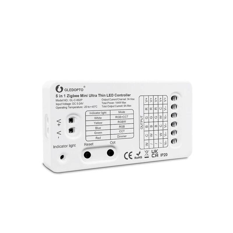 3X ZigBee3.0 Low Voltage Dimmer 5 24V 5 In 1 Light Strip