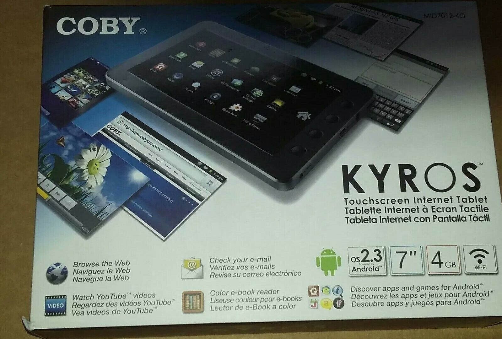 Coby Kyros MID7012-4G/7"