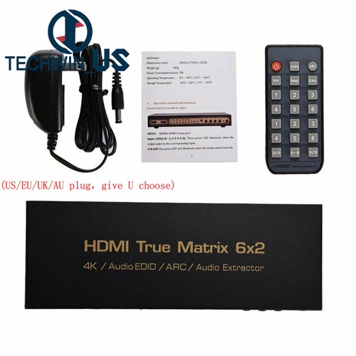 6x2 HDMI True Matrix 4K Video Switcher Splitter Converter PIP Audio Extractor - Picture 14 of 17
