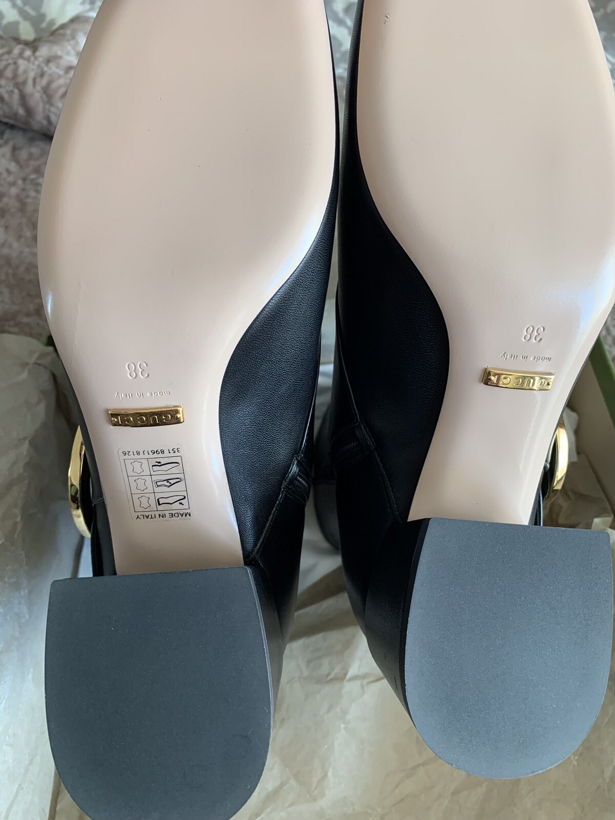 G Block Gucci Blondie Interlocking G Block Heel Bootie Boots Booties Size 38 ...