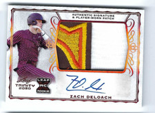 ZACH DELOACH 2020 LEAF TRINITY BASEBALL ROOKIE PATCH AUTO