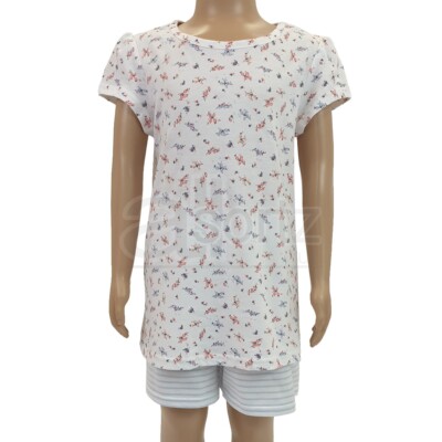 Neu Mädchen ex M S Baumwolle Pyjama Shorts Blumendruck Set UK Alter 7 8 9 Jahre
