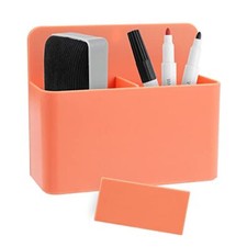 Magnetic Dry Erase Marker Holder, Magnetic Pencil Cup Locker organizer, Orange