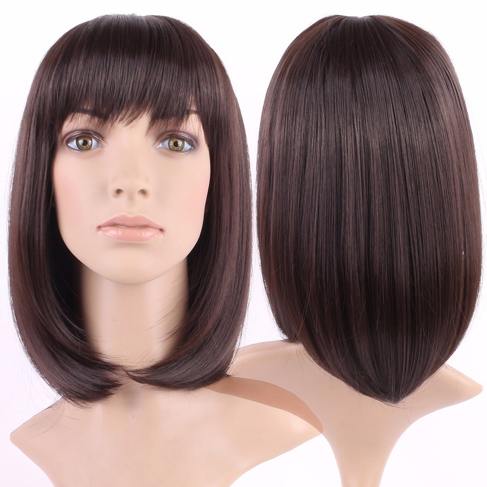 Women Ladies Real Natural Short Straight Hair Wigs BOB Style Cosplay