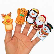 5x Christmas Finger Puppets for Kids Stocking Fillers Xmas Eve Box Party Favours