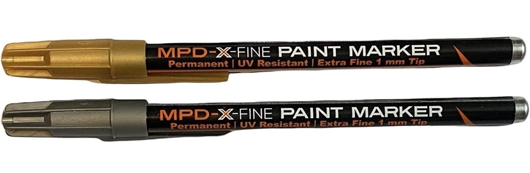 Enamel Paint Marker Permanent Waterproof UV Resistant 2Pack Gold & Silver 1mm