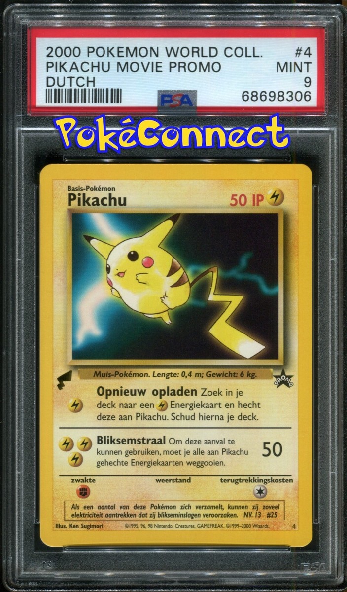 PSA 9 Pokemon Pikachu Movie Dutch World Collection Promo Card #4