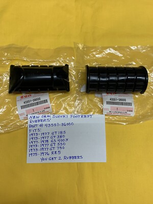 NEW OEM SUZUKI Footrest Rubbers (43551-36000) GT185, GT380,GT550,GT750,RE5,GS400