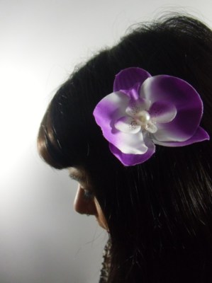 Pince clip à cheveux broche pivoine rose rétro