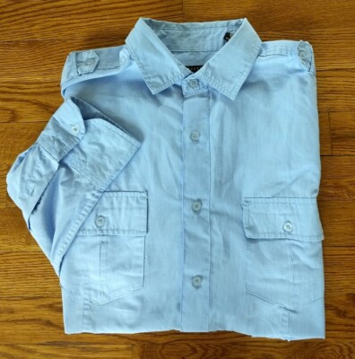 STRUCTURE Premium WOVEN Button Up Shirt Men M Blue Striped Long Sleeve Casual 