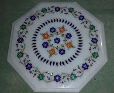 Tavolino da caffè in marmo 12" x 12" intarsiato lavoro fatto a mano arredo casa regalo