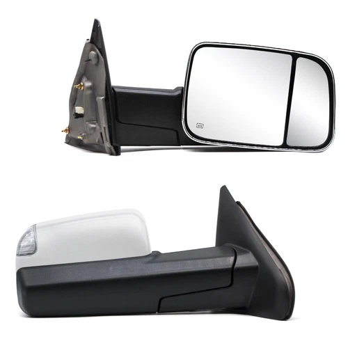 Pair Set Towing Mirrors for 02-08 Ram 1500/03-09 2500 3500 Power Heated Chrome