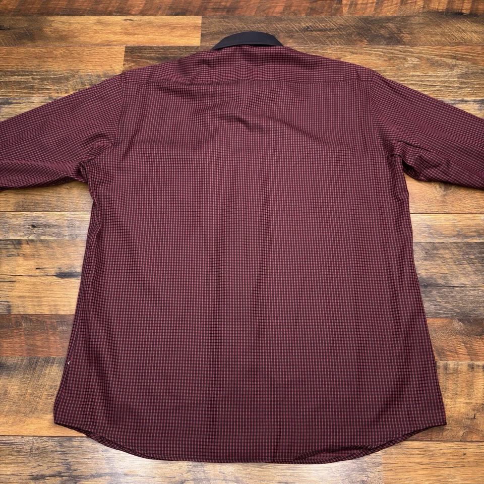 Camisa de vestir Stacy Adams para hombre grande roja con botones Foto 3 de 4