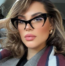 Cat Eye  "RAZOR"  Women Eyeglasses Cut Off Lens Semi Rimless SHADZ GAFAS Fashion