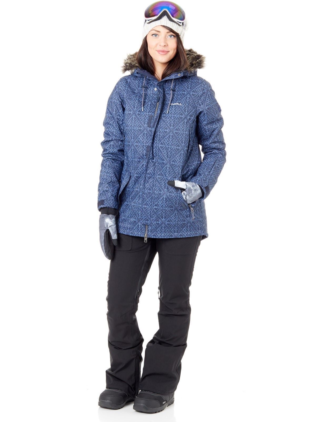 ONeill Blue Aop Hybrid Cluster III Womens Snowboarding Jacket XS eBay