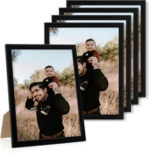 8X10 Picture Frame Set of 5,Black Photo Frames Display 8"X10" Pictures,Picture F