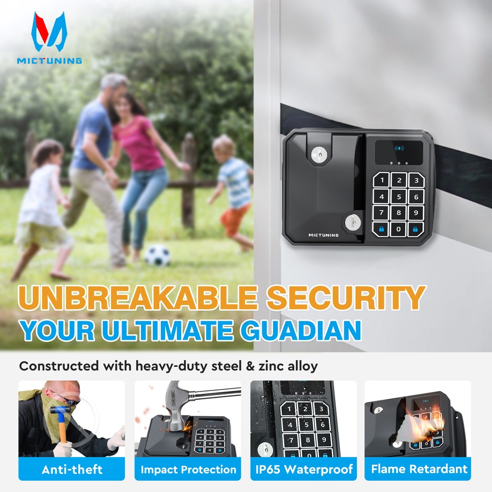 MICTUNING Keyless RV Door Lock Wireless Entry Keypad NFC RV Latch Lock ...