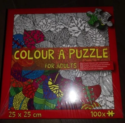 NEU WINS-HOLLAND Puzzle "Colour a Puzzle" 100 Teile 25x25 cm Ausmalpuzzle Adult  - Bild 1 von 2