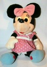 Vintage 80s Playskool Walt Disney Pink Polka Dot Stuffed Minnie Mouse 70135 16"
