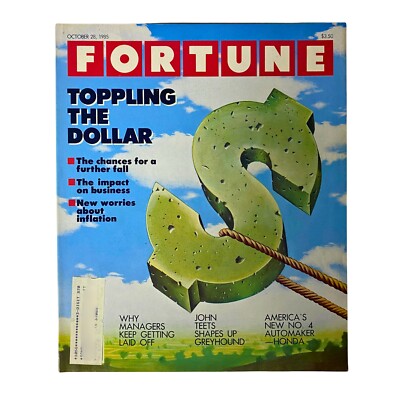 Fortune Magazine October 28, 1985 Toppling The Dollar VG