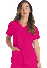 Dickies Scrubs EDS Essentials V Neck Top DK615 HPKZ Hot Pink Free Shipping
