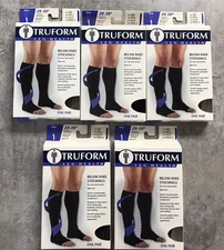 5 Truform Leg Health Below Knee Stockings 20-30 mmHg 0865BL-S. Black Small. New