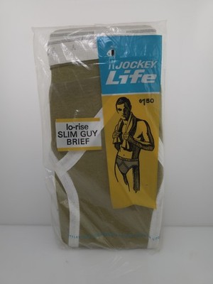 Jockey LIFE Lo-rise Slim Guy Brief NIP Size 32 USA Vintage 1968 Olive Green Rare