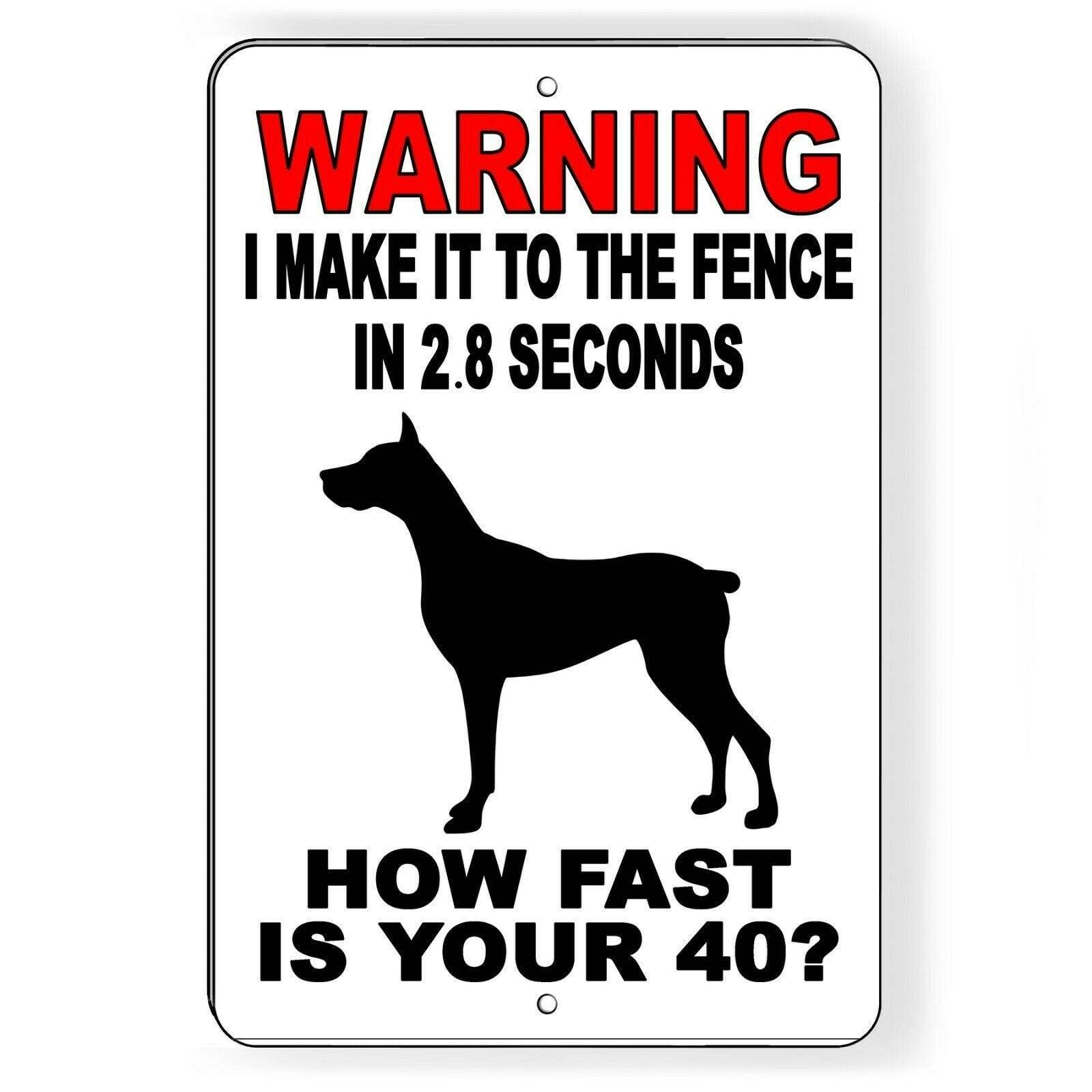 Speedy Dog Alert Sign - 2.8 Seconds to Fence Challenge Decal