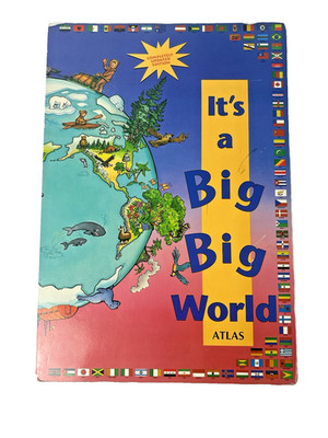 Its a Big Big World Jumbo Atlas Map Resource Book Earth Continents 1994