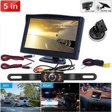 Car Rear View Backup Camera Reverse Parking Night Vision and 5" Monitor Kit US