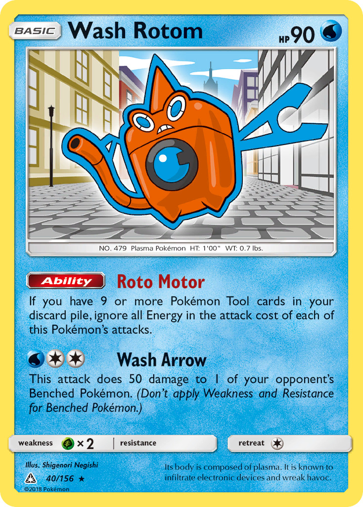 Wash Rotom 40/156 Rare | Ultra Prism | Pokemon Card