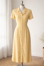 Vintage 90s Polka Dot Button Front Dress