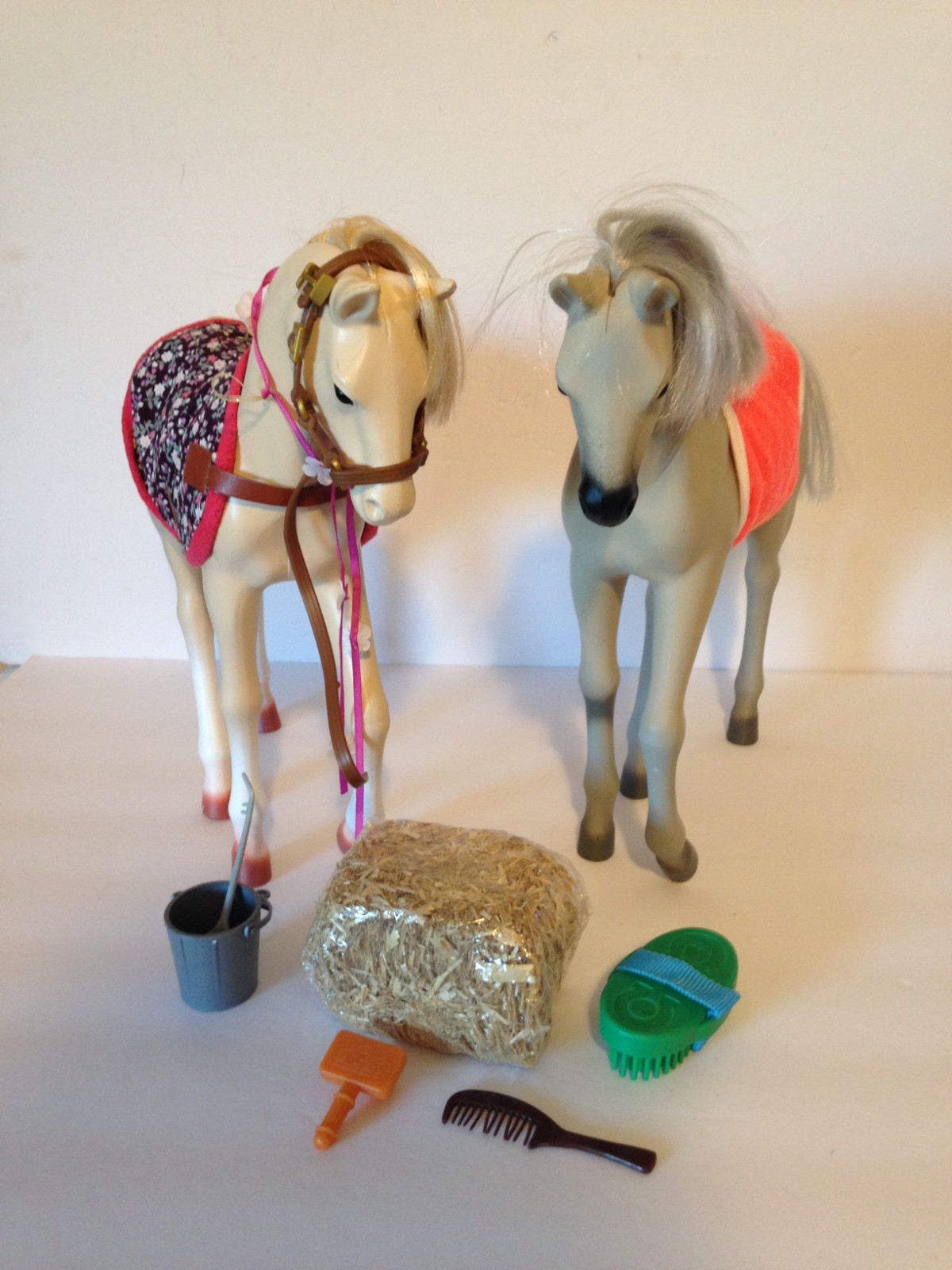 Our Generation Battat  Standing Foal Horses 12" w/Accessories Brushable Hair Lot