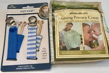 Eddie Bauer Nursing Privacy Cover & Pacifier Clips NWT