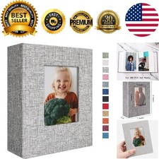 Elegant Linen Photo Album for 4x6 Memories - Customizable 100 Photo Capacity