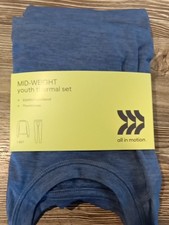 Alll In Motion Heathered Blue Youth Thermal Set. Size Large 10/12 . NWT. A3