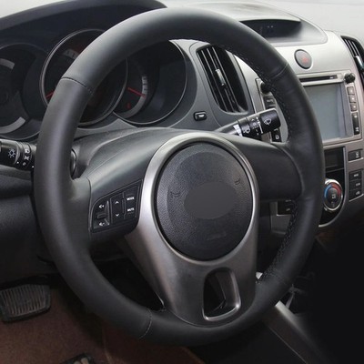 Alcantera Steering Wheel Cover Real Leather Wheel Wrap for KIA VENGA CERATO J