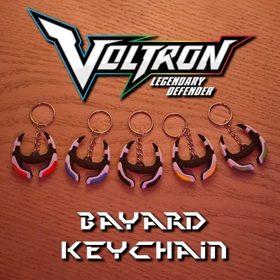 3D Printed Voltron Legendary Defender Bayard Keychains