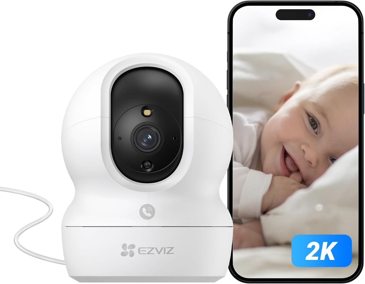 Telecamera Wi-Fi Interno 2K 3MP: Sicurezza per Bambini e Animali